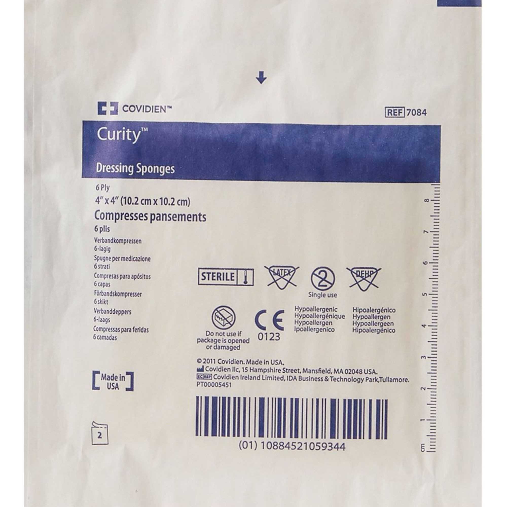 Cardinal Curity Dressing Sponges, 4 X 4", 7084, Box of 25