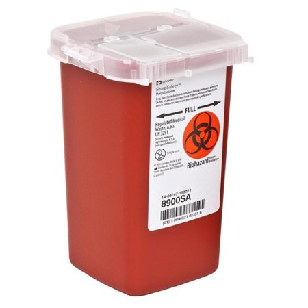 Cardinal Health SharpSafety Autodrop Phlebotomy Container, 1 Quart