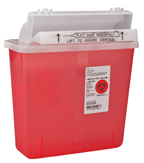 Cardinal Health SharpStar In-Room Sharps Container, Counter-Balanced Lid, 5 Quart, 8507SA, 1 Each