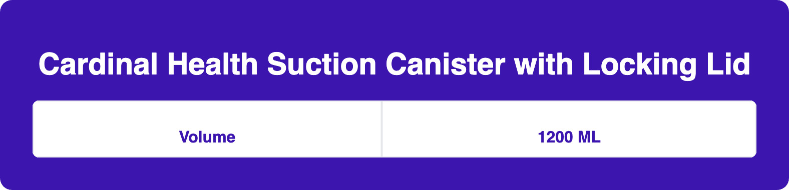 Cardinal Health Suction Canister with Locking Lid