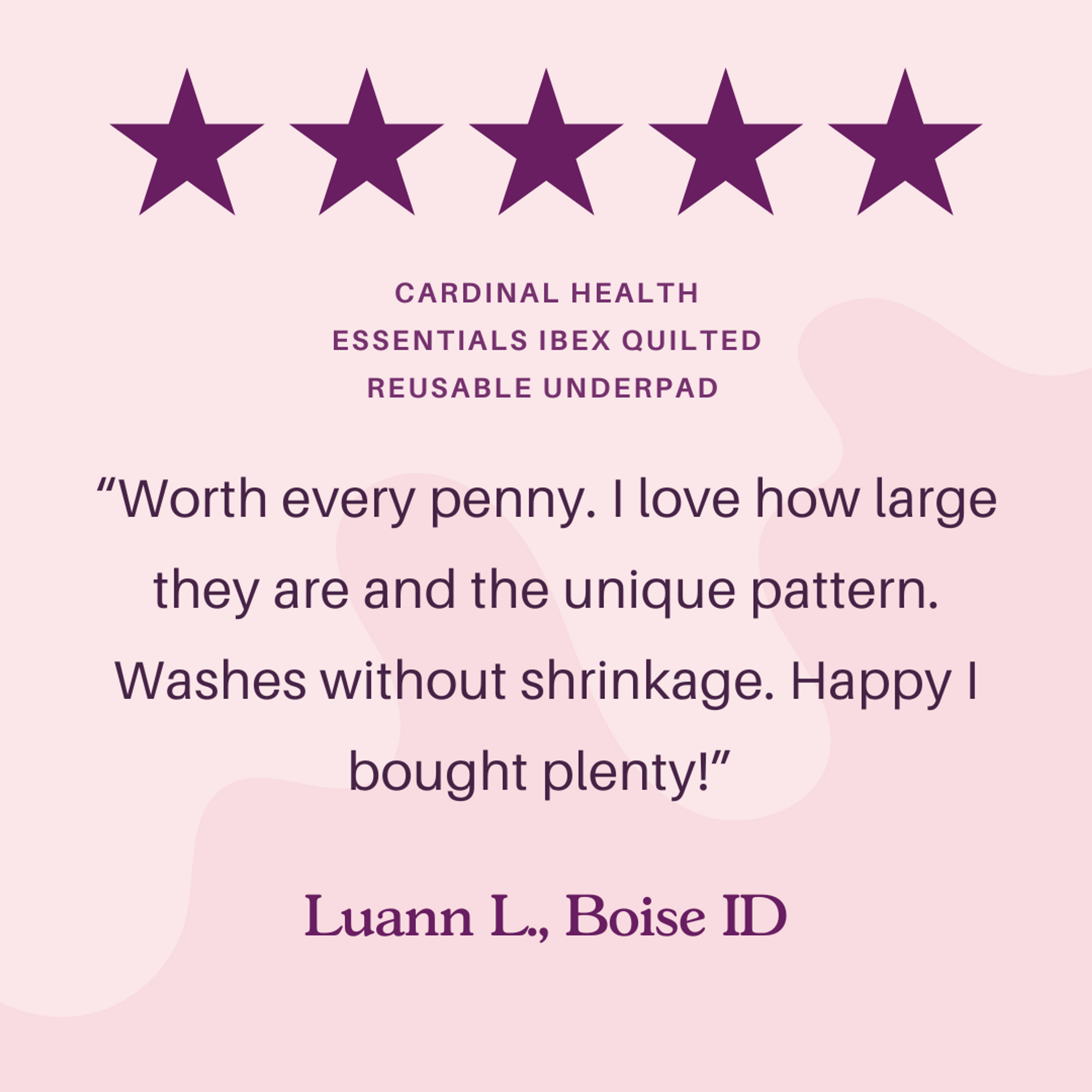 Cardinal Health Essentials Ibex Quilted Reusable Underpad, Moderate Absorbency,