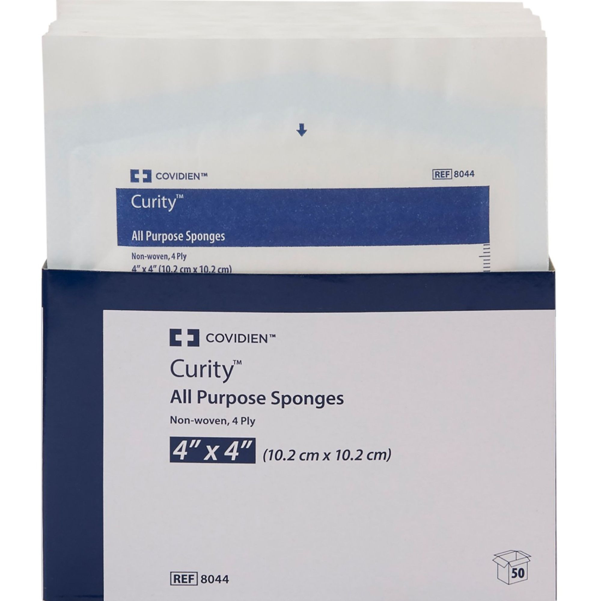 Cardinal Health Curity All-Purpose Sponges, Sterile, 4-Ply, 4 X 4", 8044, Box of 25