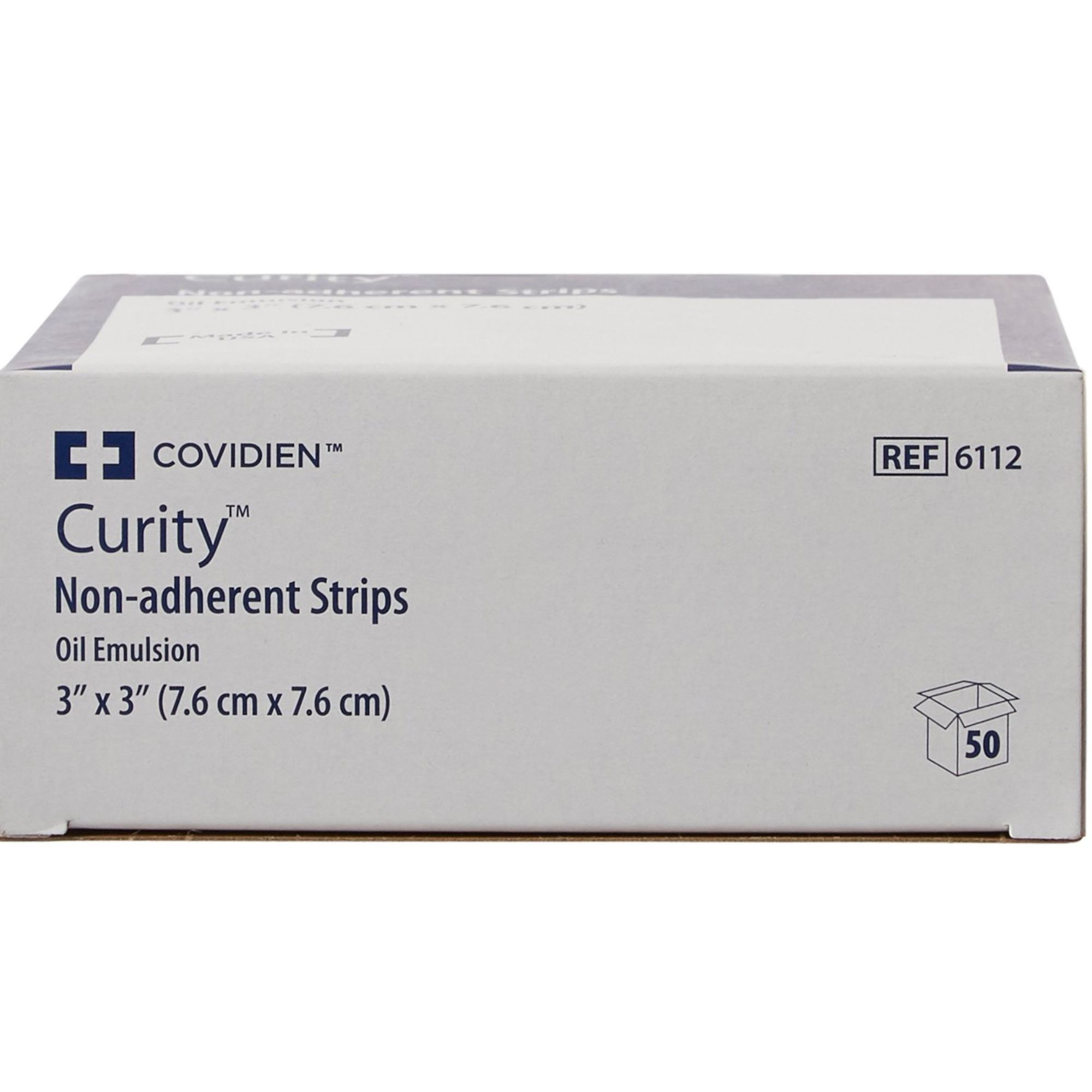 Cardinal Health Curity Non-Adhering Oil Emulsion Strips, 3 X 3", 6112, Box of 50