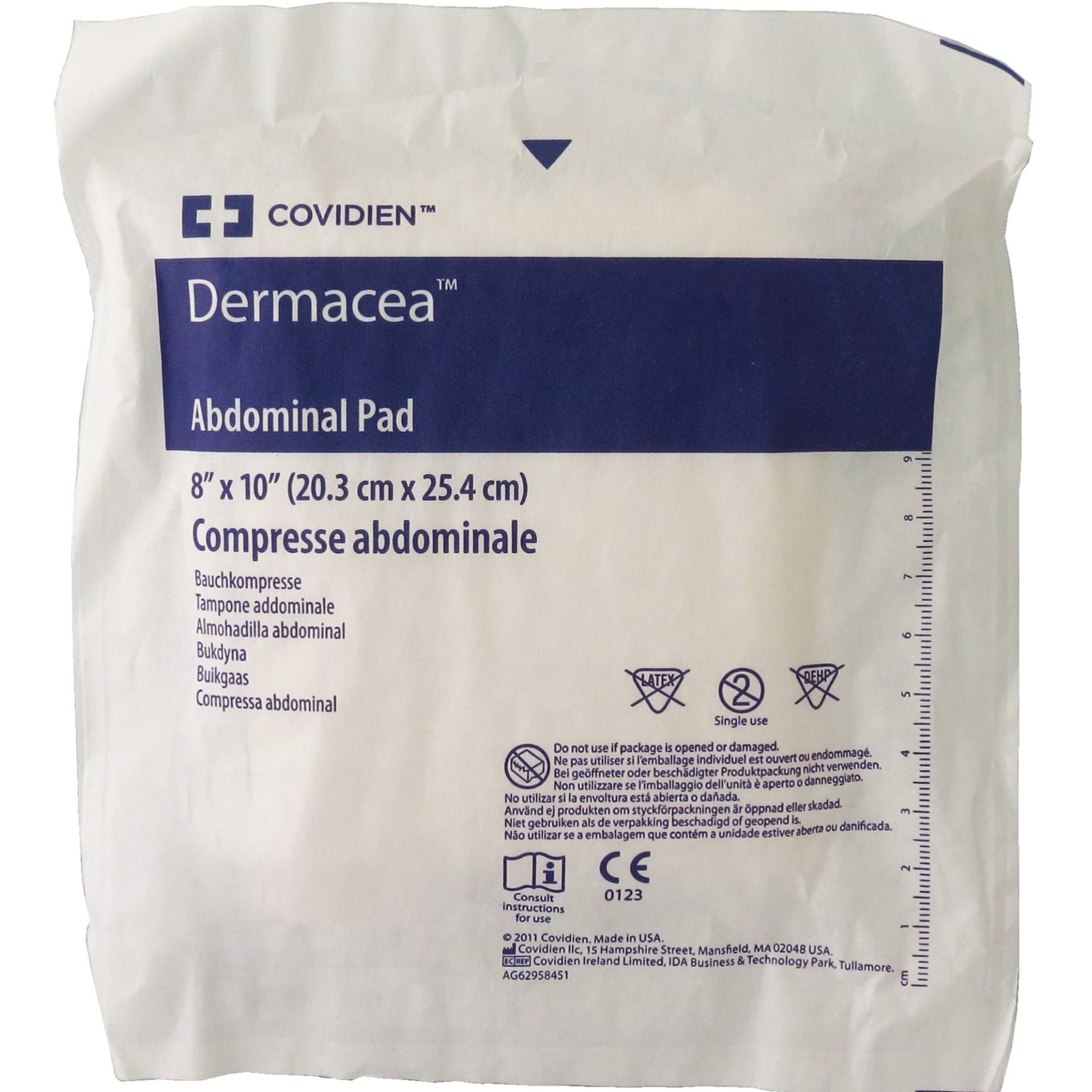 Cardinal Health Curity Abdominal Pad, Non-Sterile, 8 X 10"