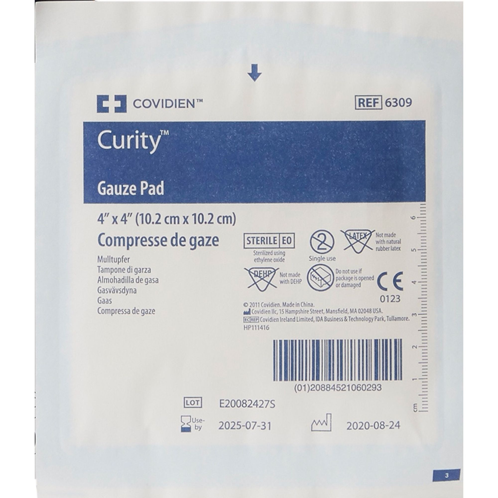 Cardinal Health Curity Gauze Pad, Sterile, 4 X 4", 6309, Box of 100