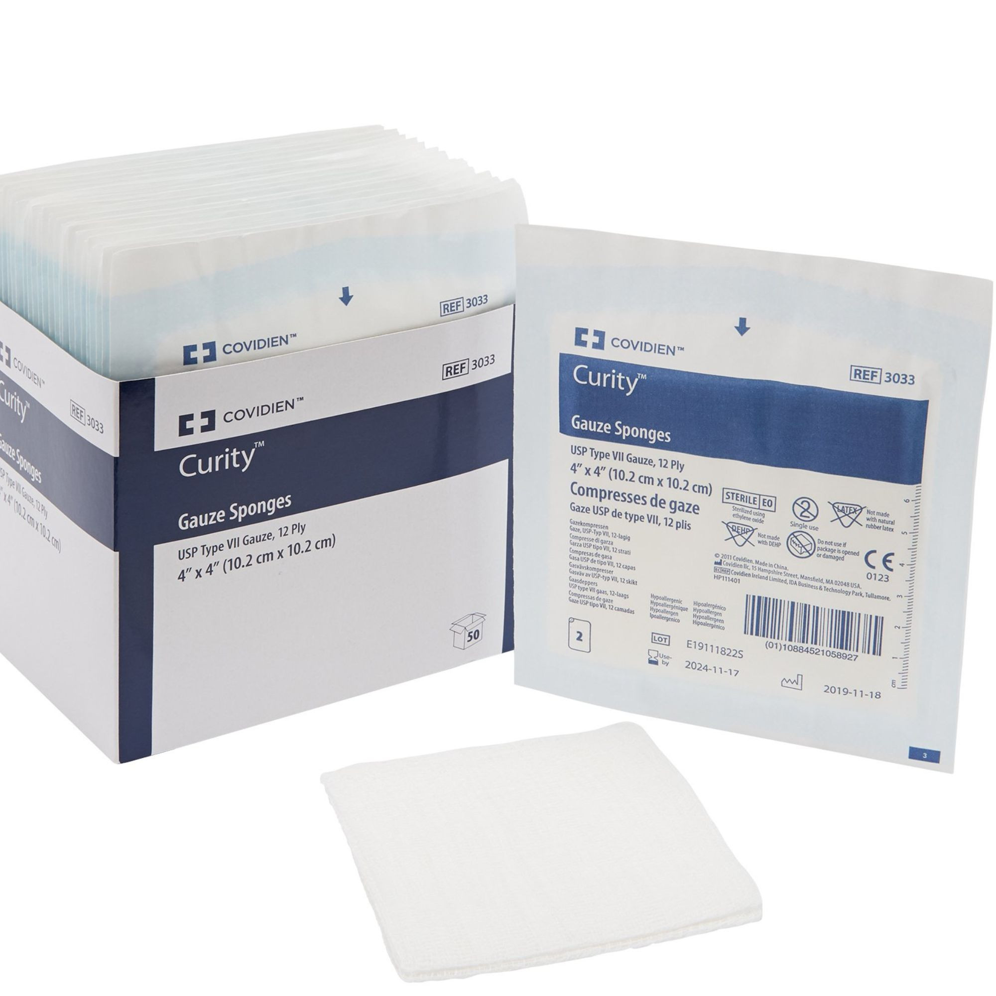 Curity Sterile 12-Ply Gauze Sponges, 4 X 4 inches