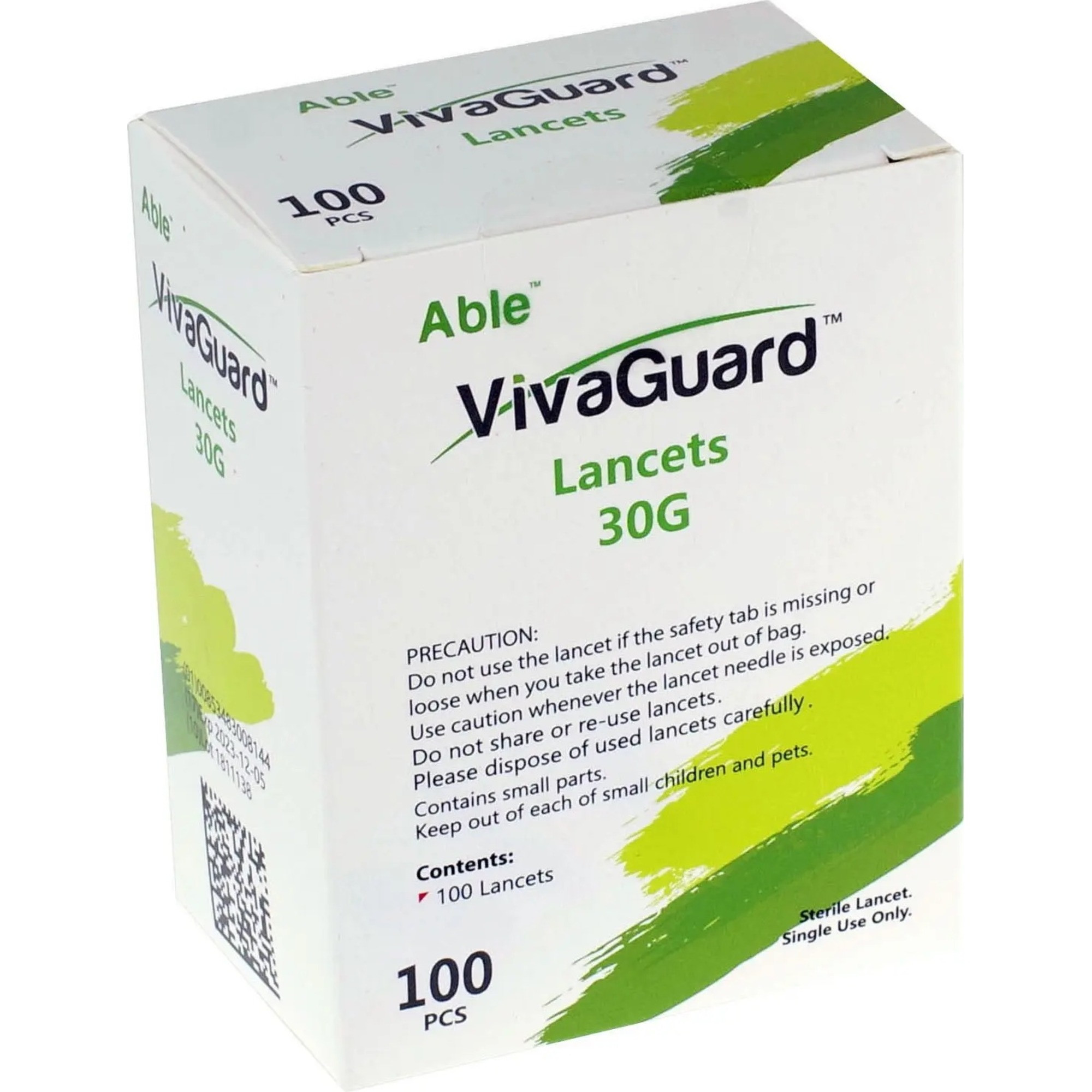 Able VivaGuard Lancets, 30G