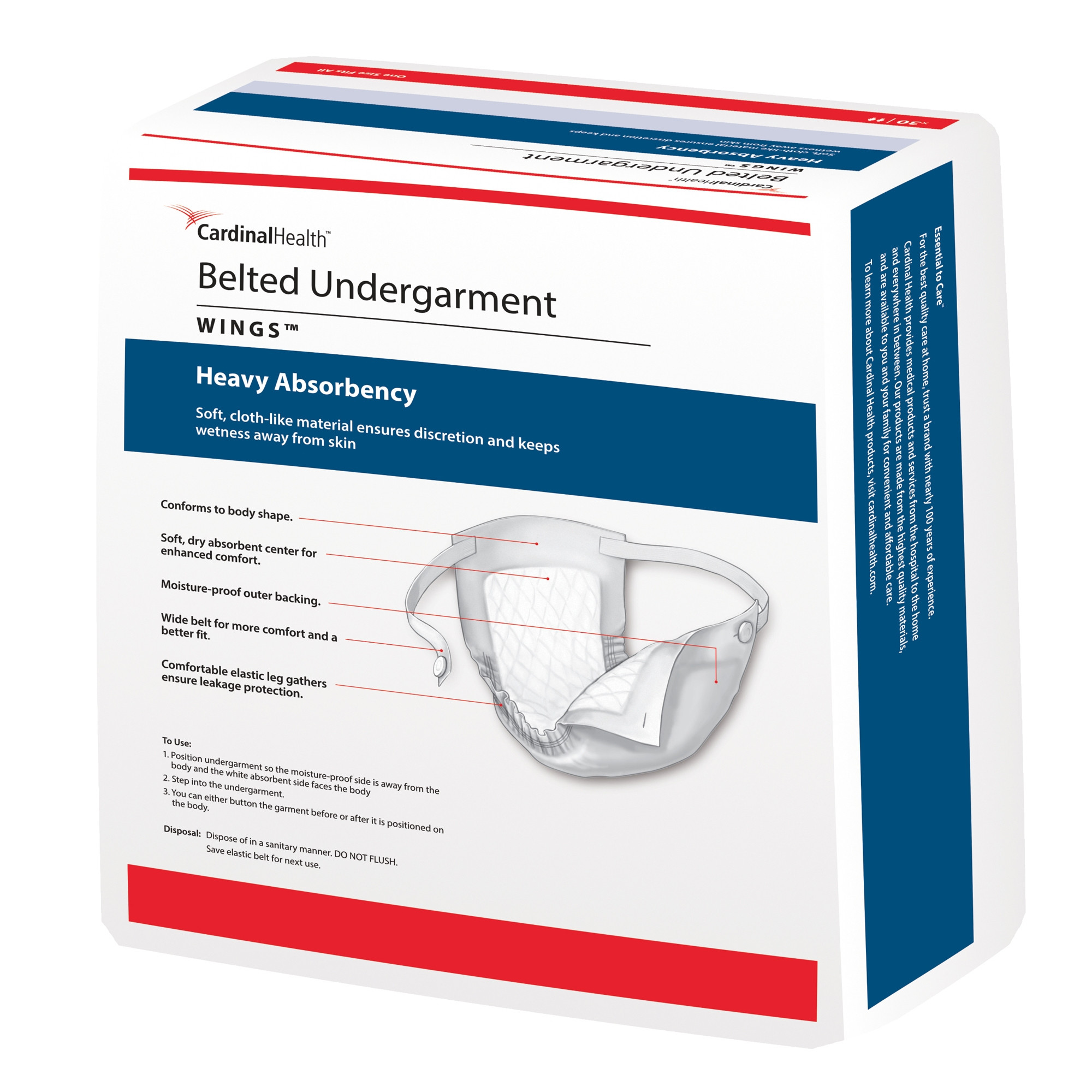 Cardinal Health Sure Care Belted Undergarment, Heavy Absorbency