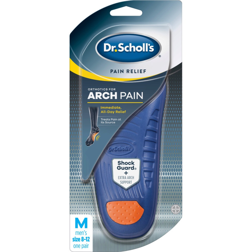 Dr. Scholl's Pain Relief Orthotics for Arch Pain, 87101908, Men's (Size 8-12) - Pack of 2