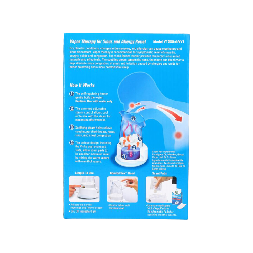 Vicks Electric Steam Inhaler, V1200-6-VV1, 1 Each