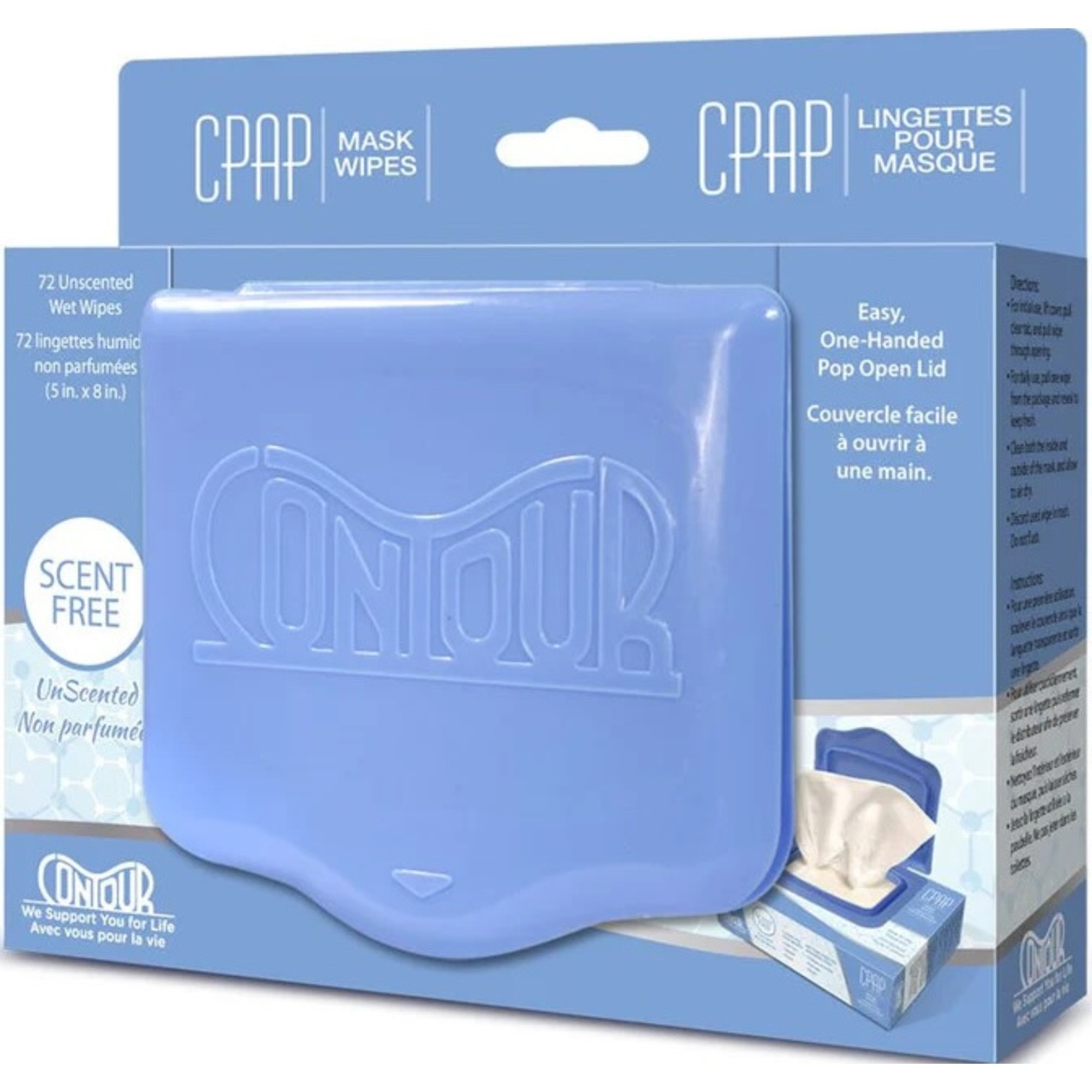 Contour CPAP Mask Cleaning Wipes, 14985R, Citrus - Pack of 72