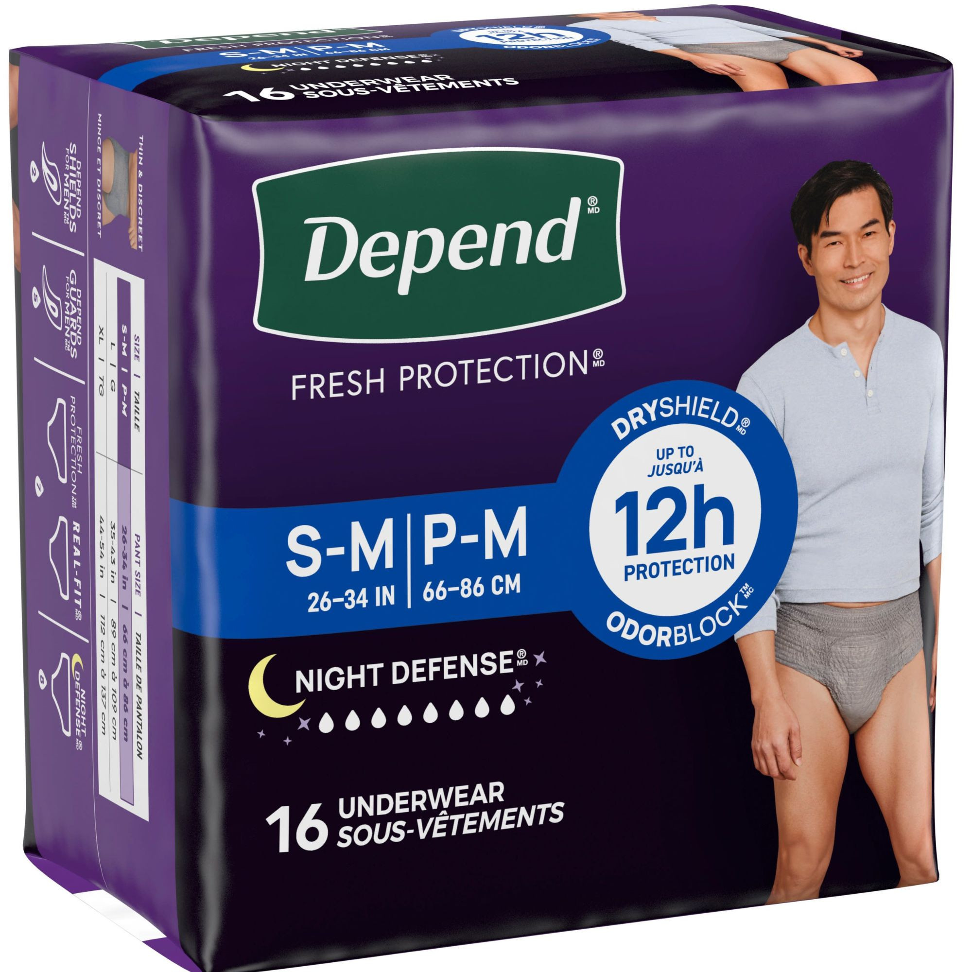 Depend Night Defense Pull-Up Underwear for Men, Overnight Absorbency