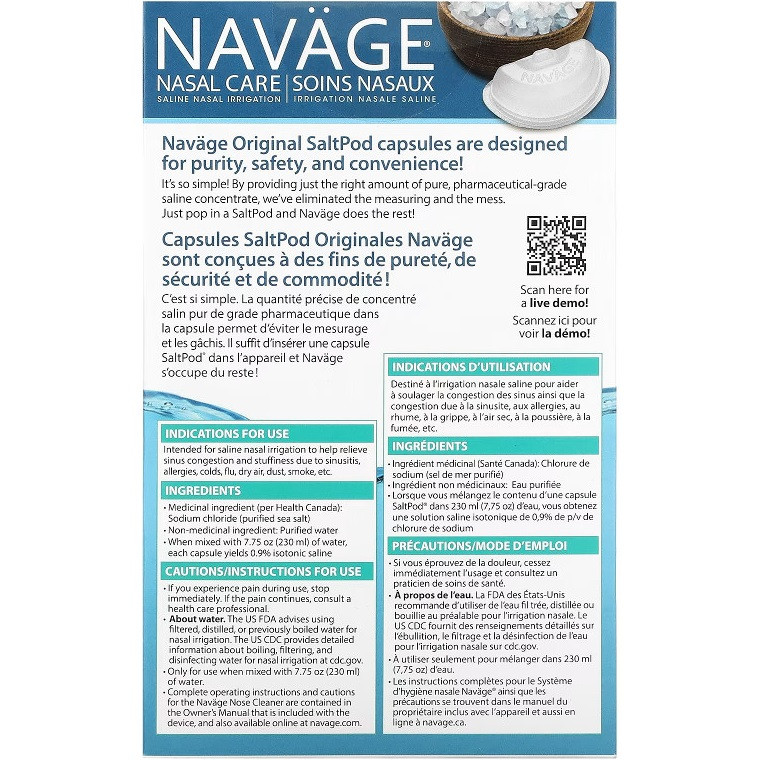Navage SaltPod Saline Concentrate Capsules