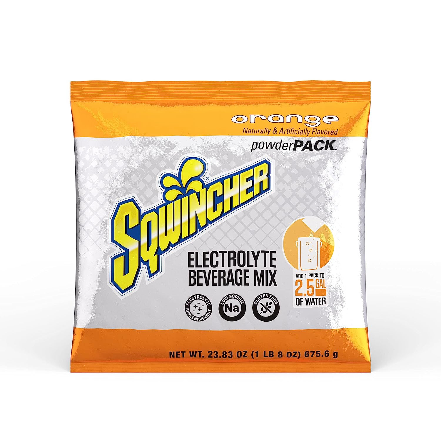 Sqwincher Powder Pack Electrolyte Replenishment Drink Mix, Orange