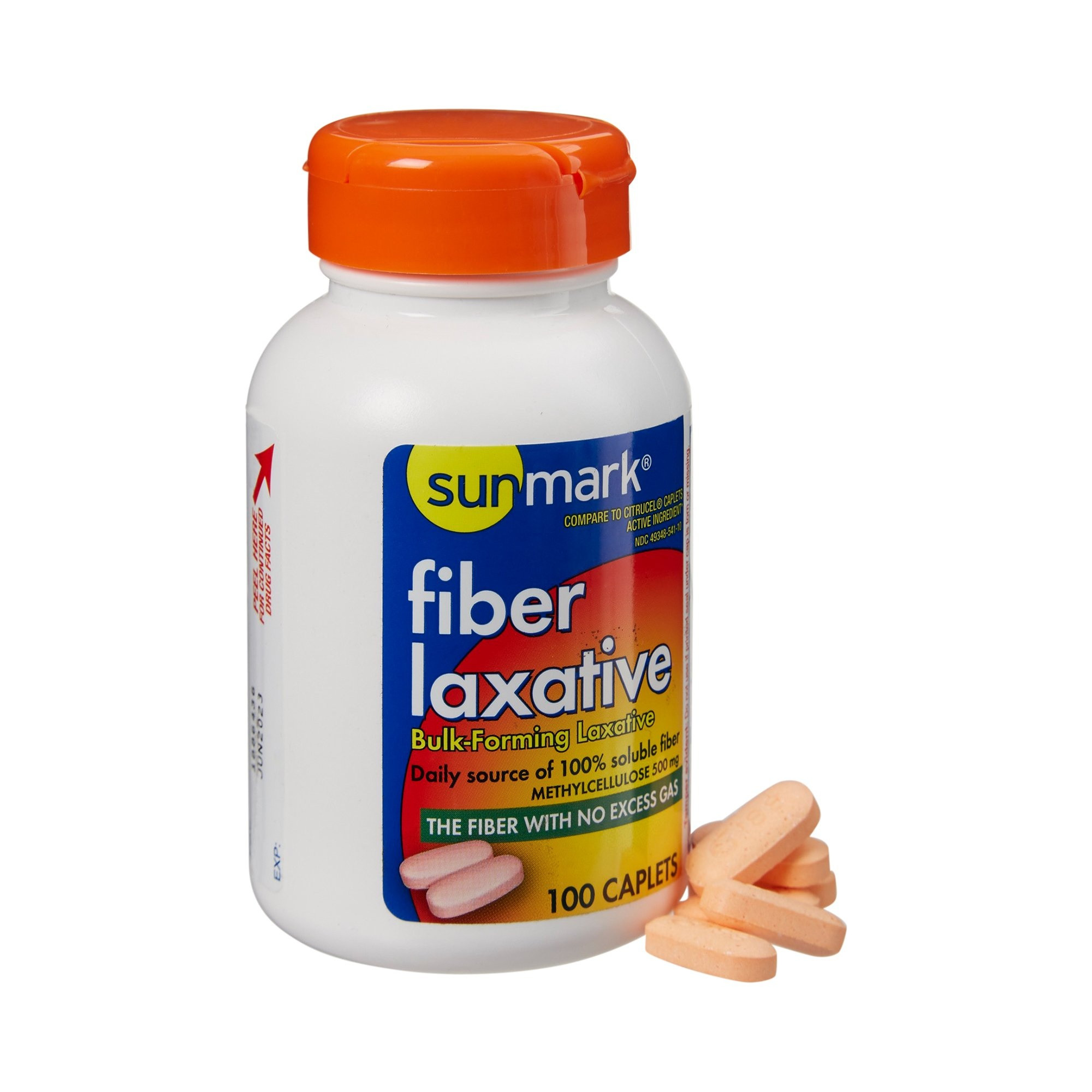sunmark Fiber Laxative, 500 mg, 100 Capsules, 49348054110, 1 Bottle