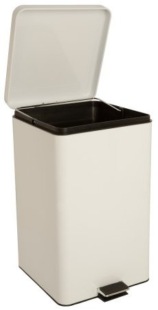 McKesson Square Steel Trash Can with Plastic Liner, 32 Qt., 81-35266, White - 1 Each