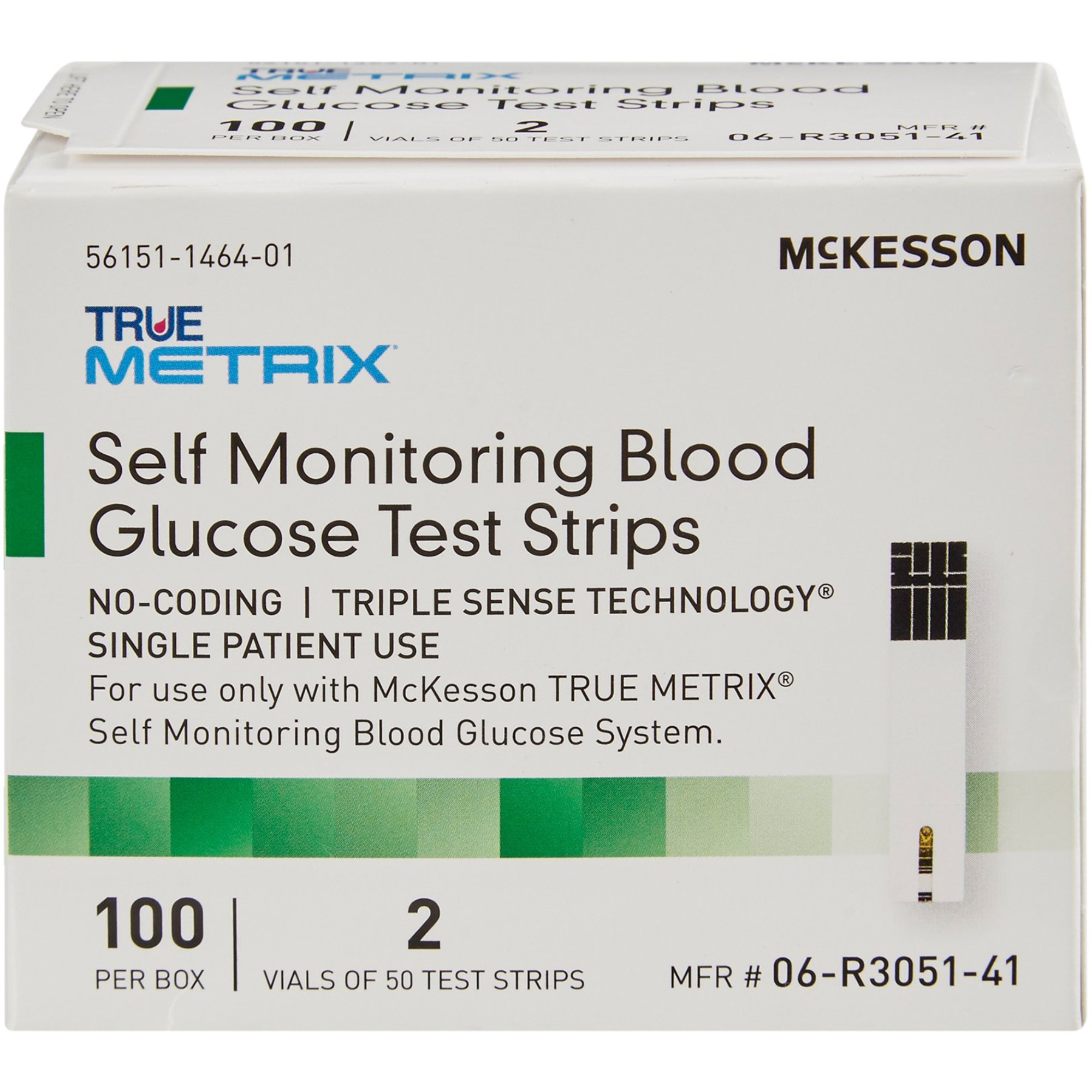 McKesson TRUE METRIX Self Monitoring Blood Glucose Test Strips, 06-R3051-41, Box of 100