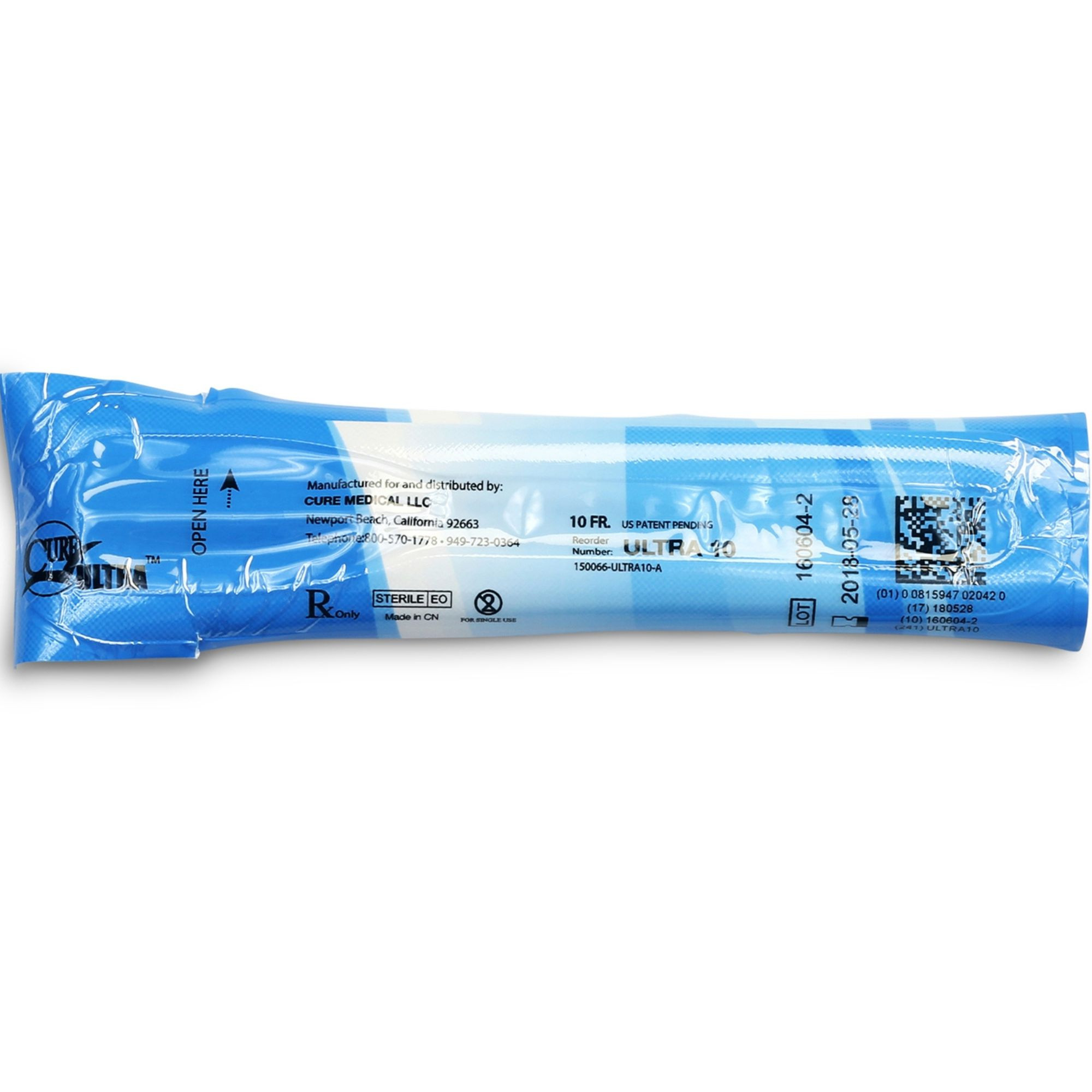 Cure Ultra Urethral Catheter, Female, Straight Tip, Lubricated PVC, 6", ULTRA10, 10 Fr. - Box of 30