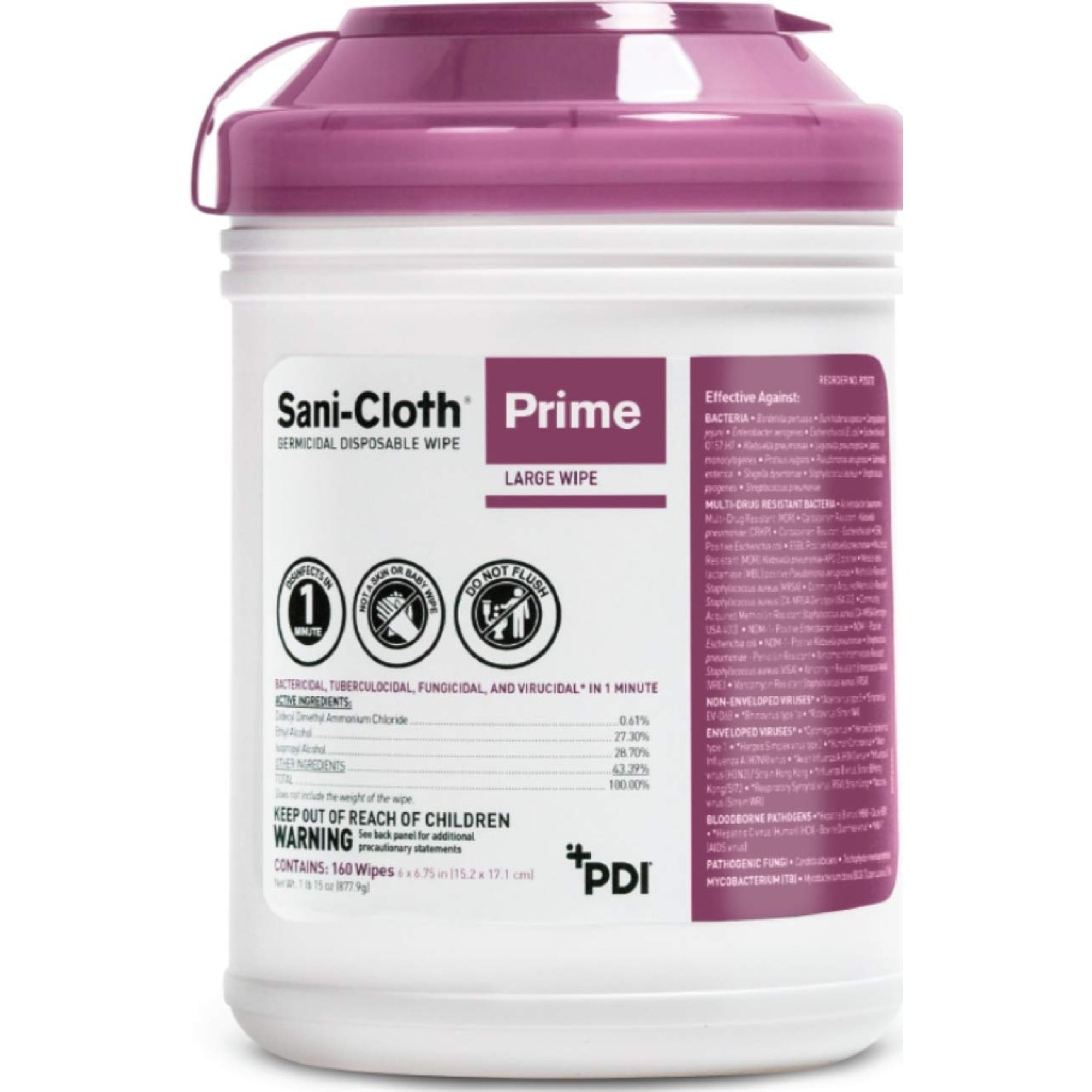 Sani-Cloth Prime Disposable Disinfectant Wipes, P25372, Case of 1