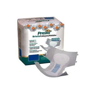 Presto Breathable Stretch Briefs, Extended Absorbency, ABS41050, Pack of 14