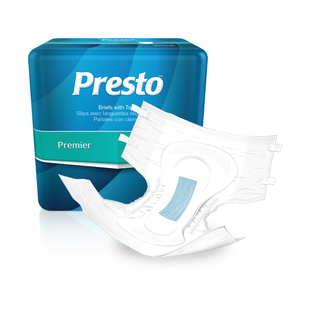 Presto Premier Briefs with Tabs, Moderate Absorbency