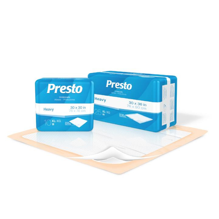 Presto Underpads, Heavy Absorbency