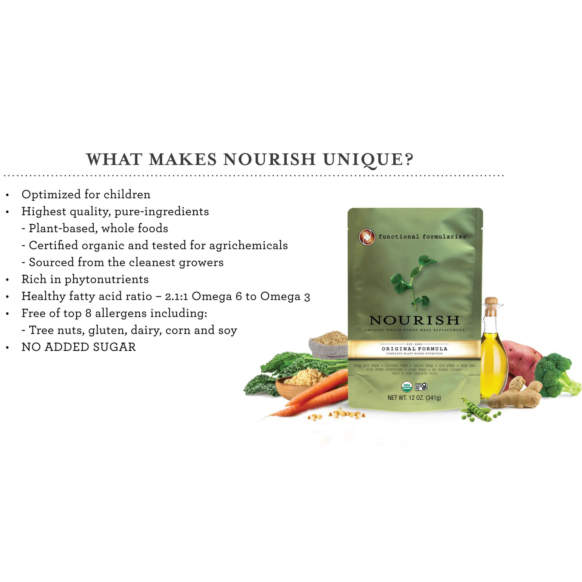 Functional Formularies Nourish Organic Pediatric Meal Replacement