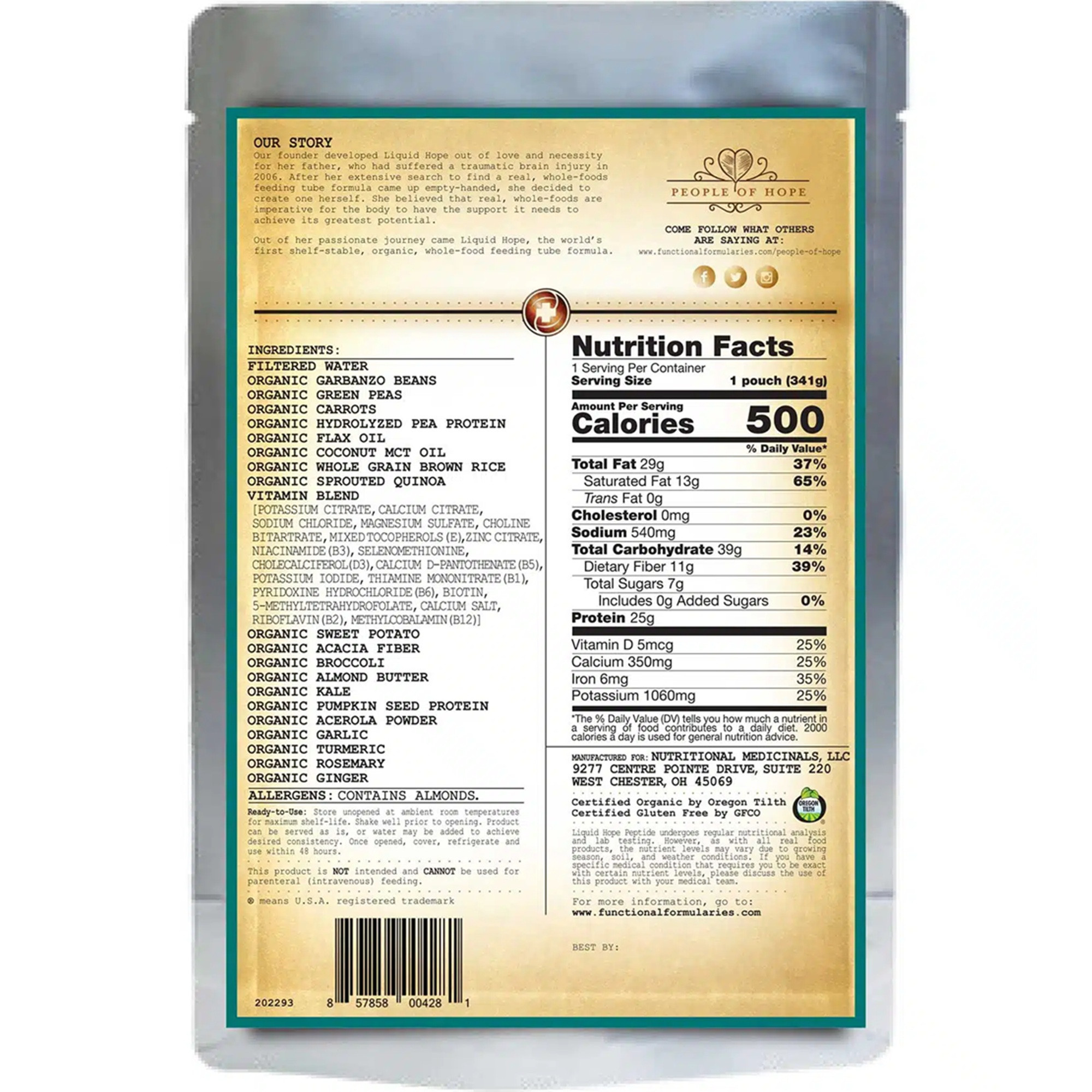 Functional Formularies Liquid Hope Peptide Supplemental Formula