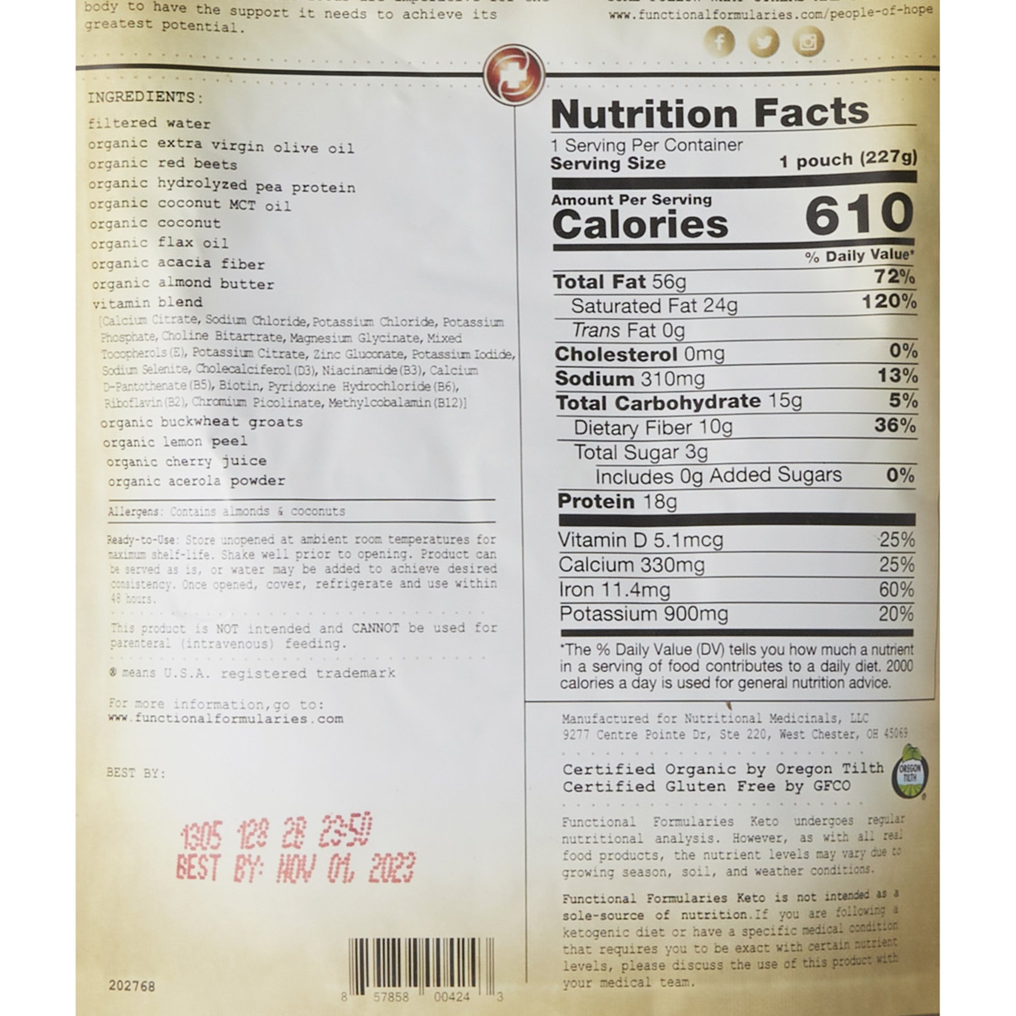 Functional Formularies Keto Peptide Supplemental Formula