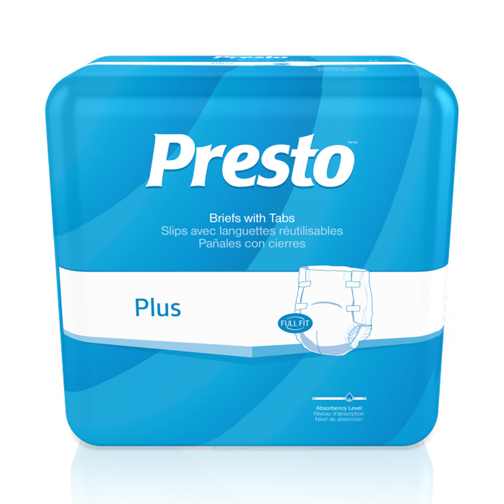Presto Plus Full Fit Briefs, Plus Absorbency