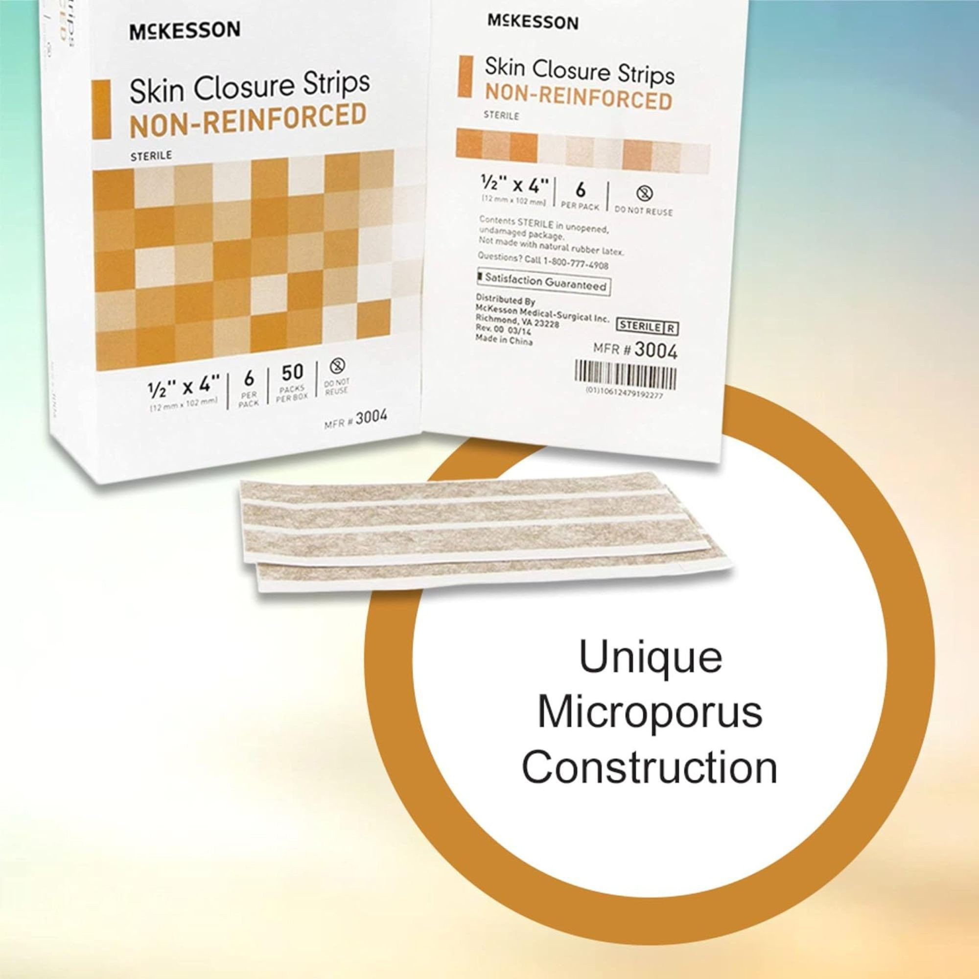 McKesson Skin Closure Strip, Sterile, Non-Reinforced, 3003, Box of 50