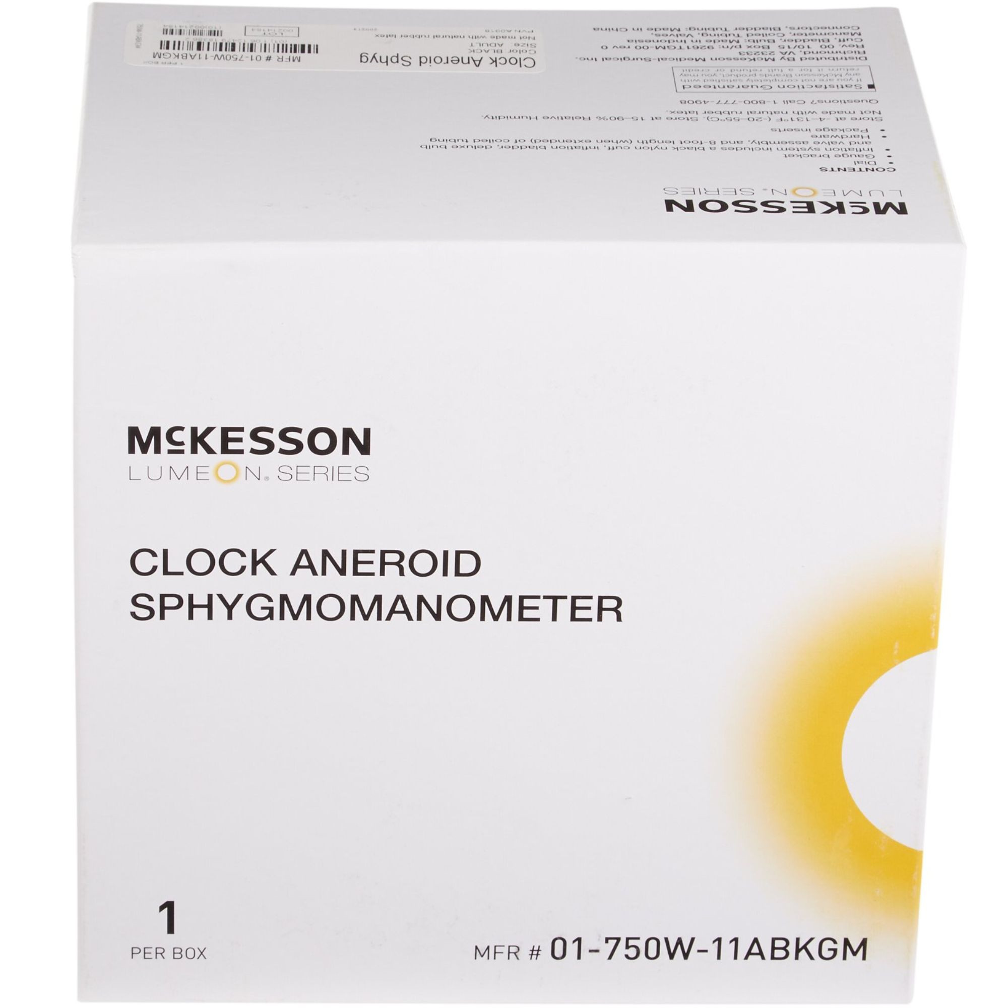 McKesson Clock Aneroid Sphygmomanometer Unit, 01-750W-11ABKGM, 1 Box