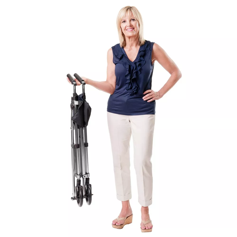 Stander EZ Fold-N-Go Folding Walker, 4300-BW, Black Walnut - 1 Each