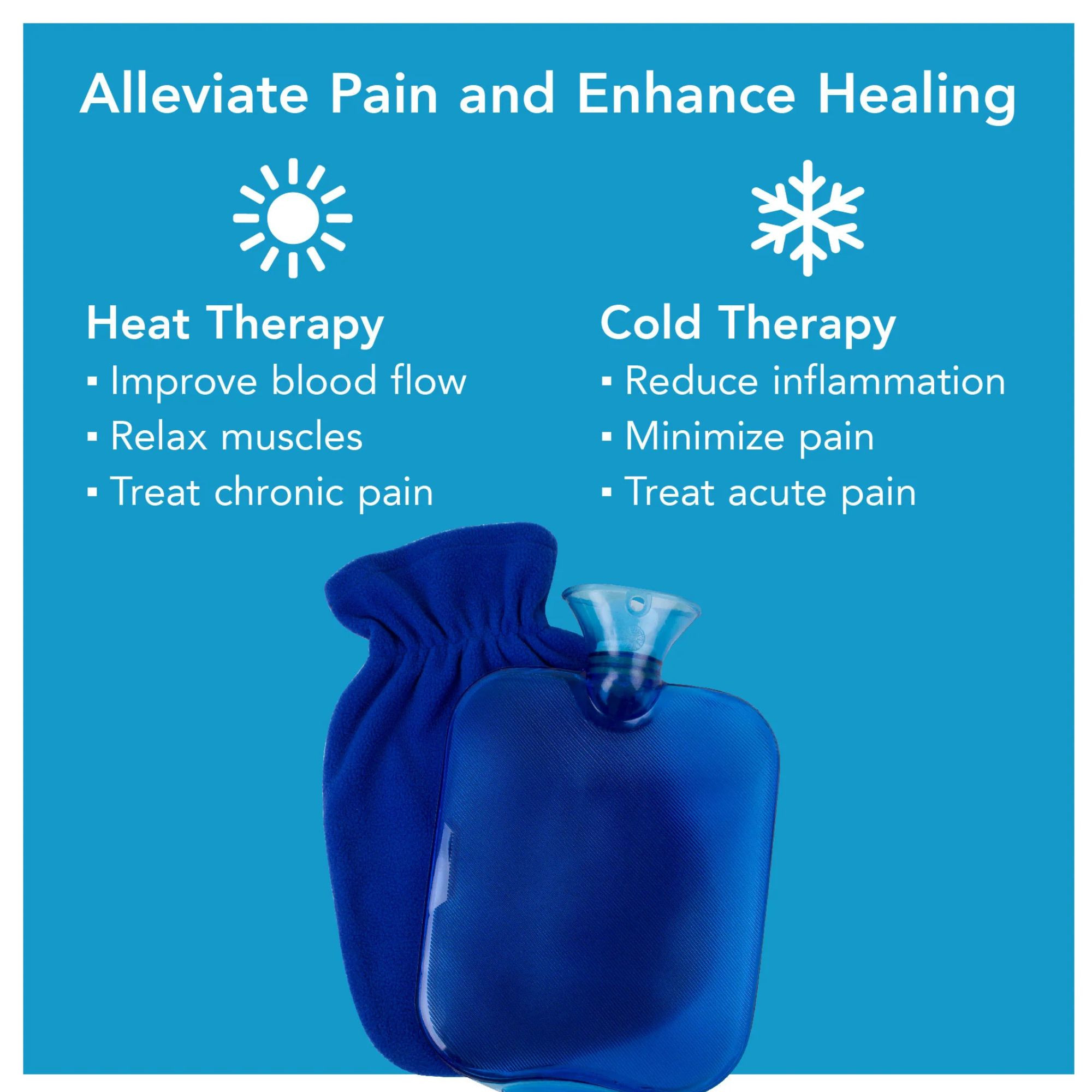 Carex Hot Water Bottle with Fleece Cover