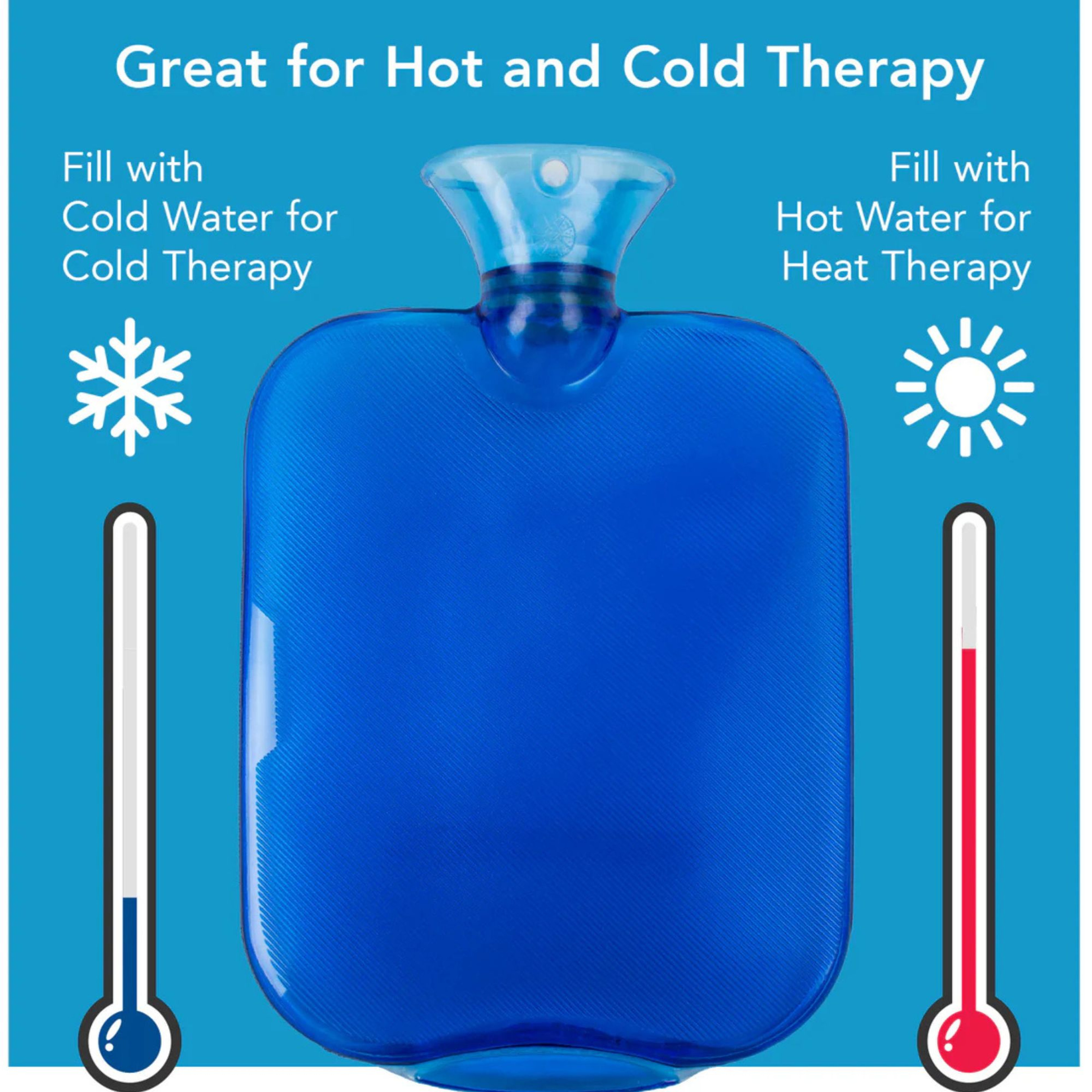 Carex Hot Water Bottle with Fleece Cover