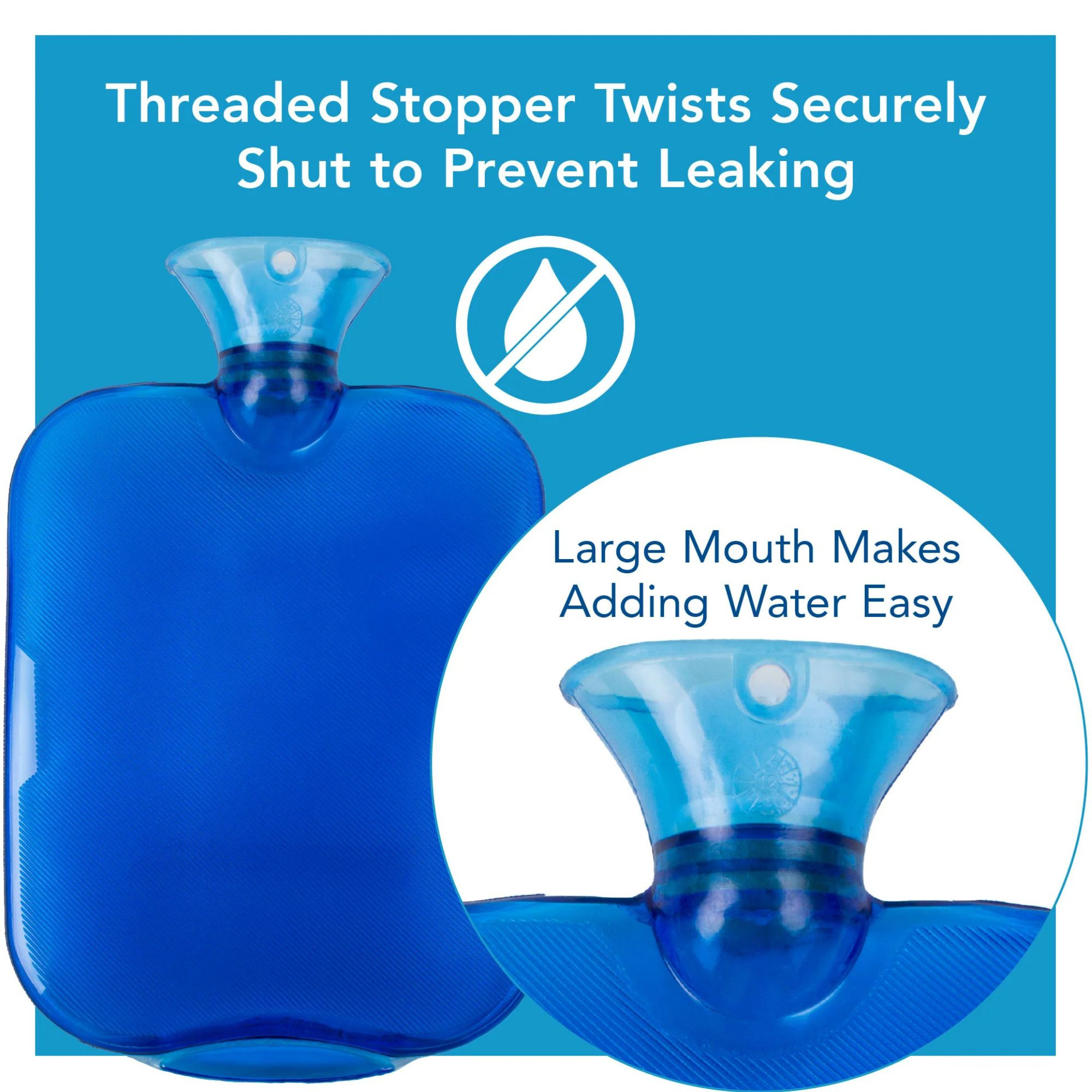 Carex Hot Water Bottle with Fleece Cover