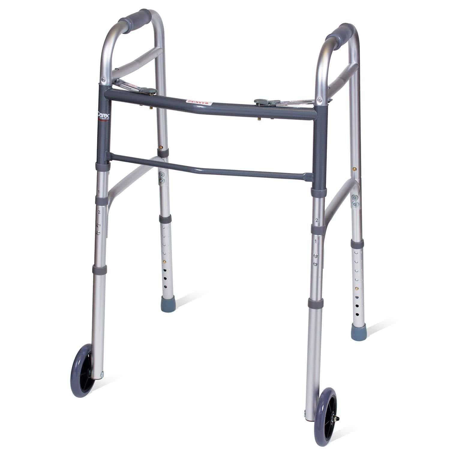 Carex Folding Patient Walker with Wheels, FGA87100-000, 1 Each