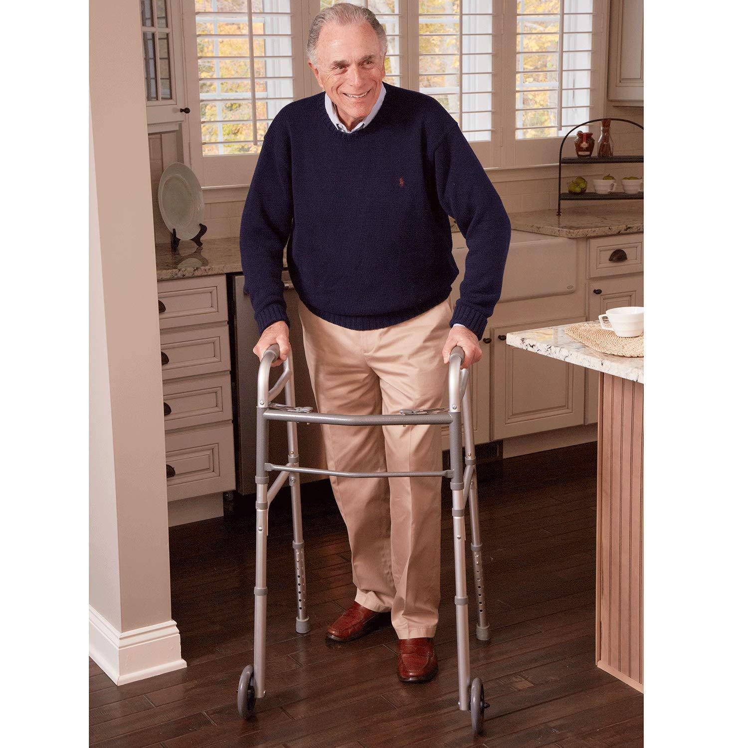 Carex Folding Patient Walker with Wheels, FGA87100-000, 1 Each