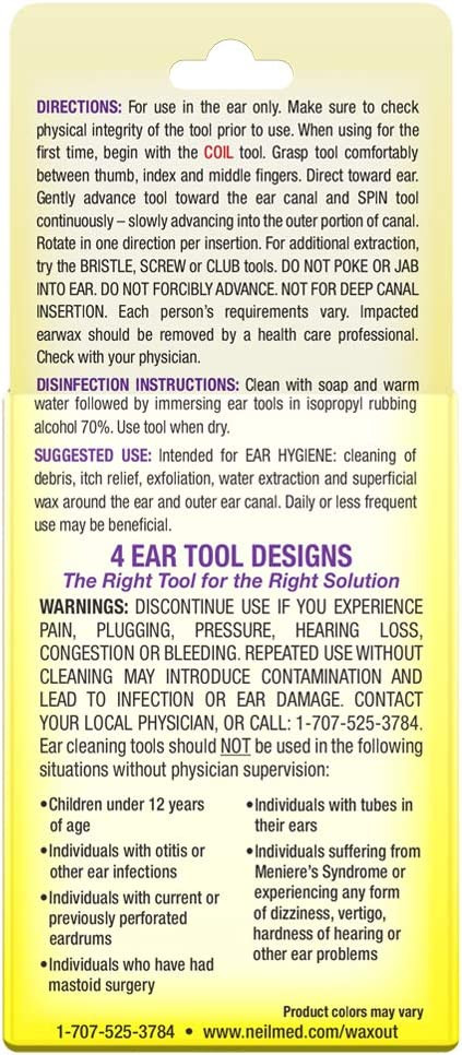 NeilMed WaxOut Flexible Ear Cleaner, WO-4R-48-ENU-US, Box of 12