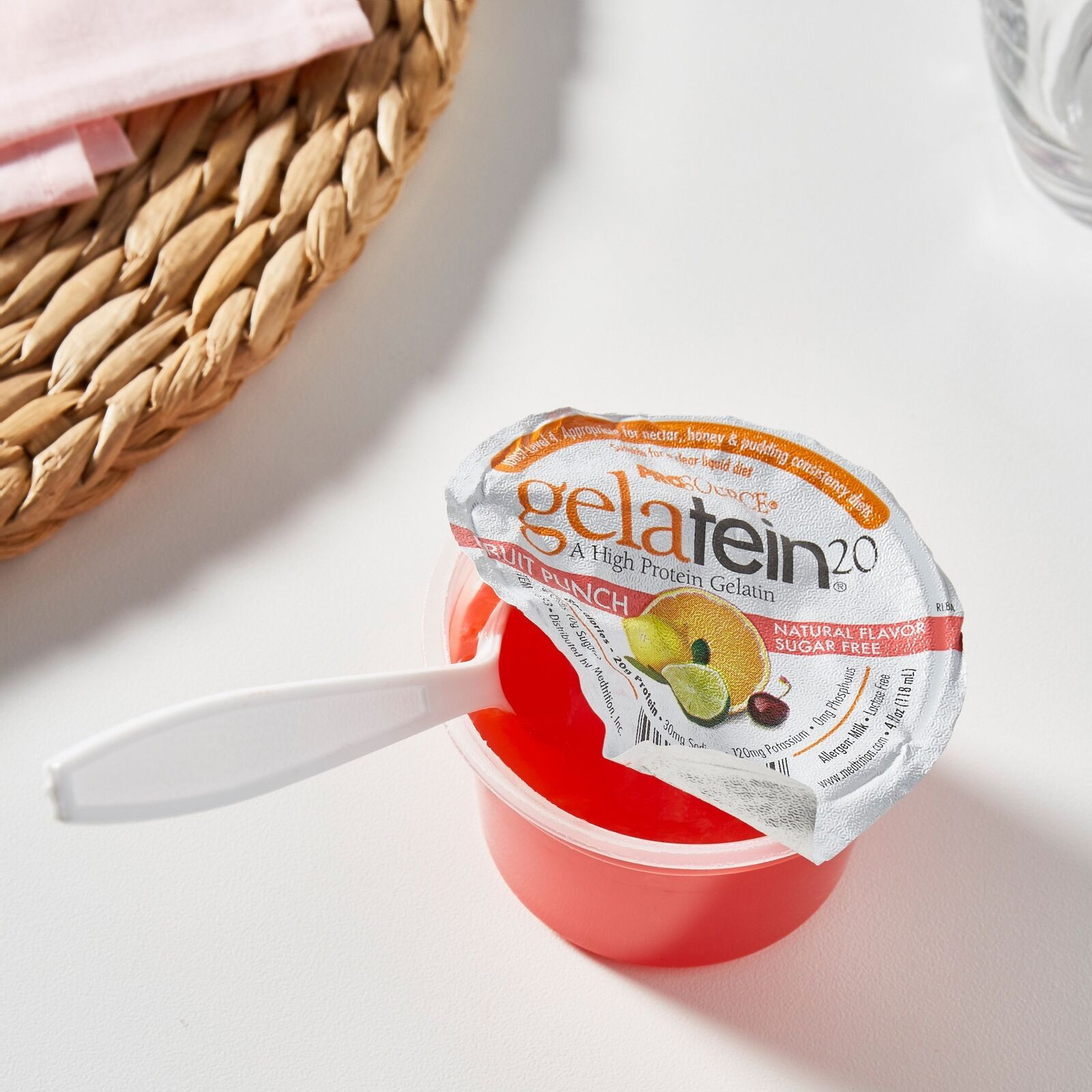 Prosource Gelatein 20 Sugar Free Protein Cup, Fruit Punch, 4 oz.