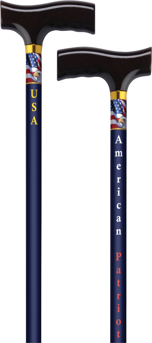 Alex Orthopedic Straight Cane, 15285, American Patriot - 1 Each