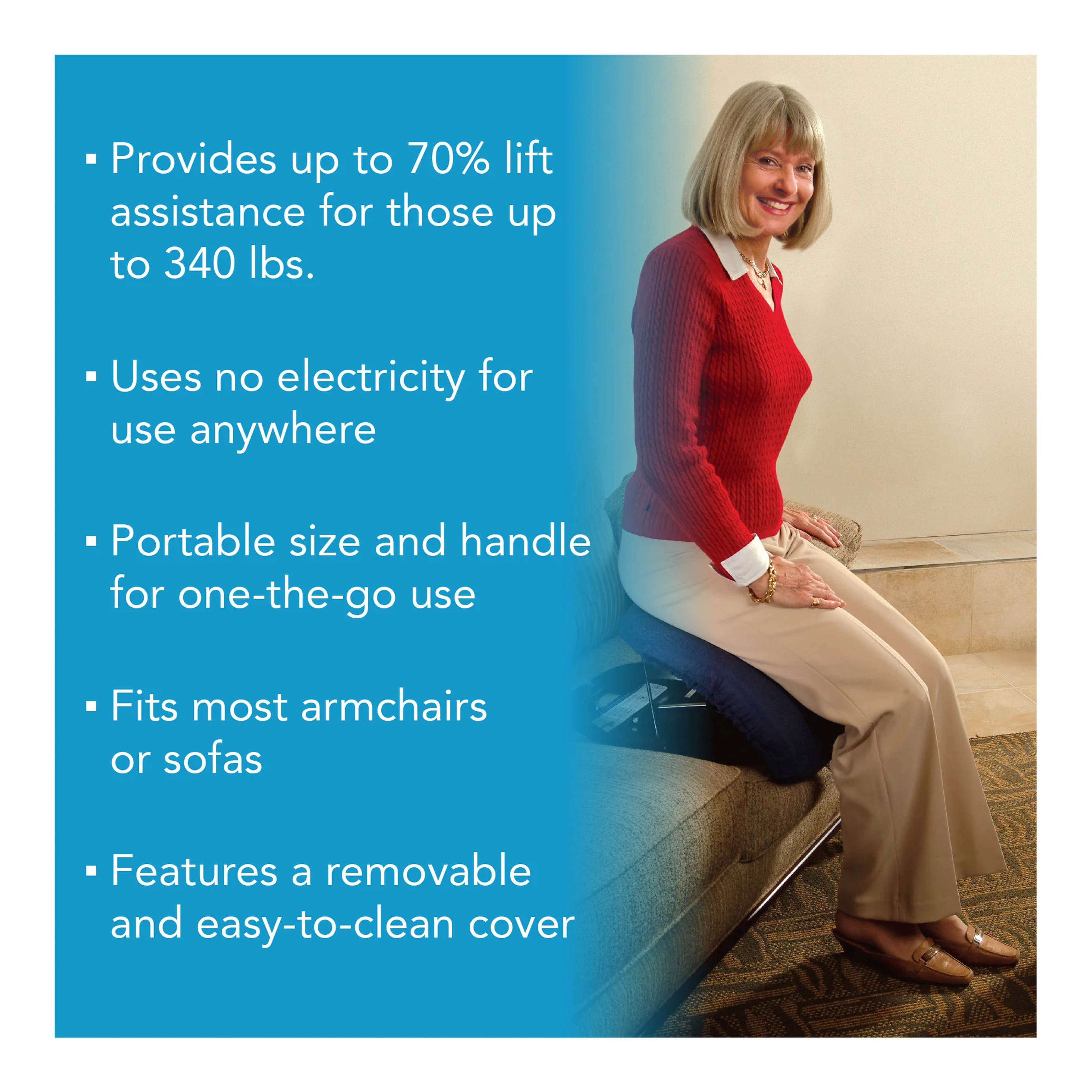 Carex Upeasy Seat Assist Standard Manual Lifting Cushion