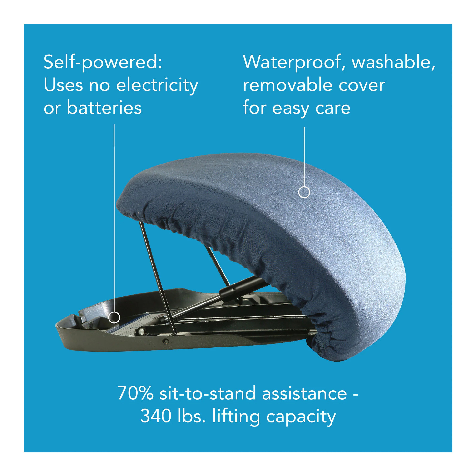 Carex Upeasy Seat Assist Standard Manual Lifting Cushion, CCFUPE1, 1 Each