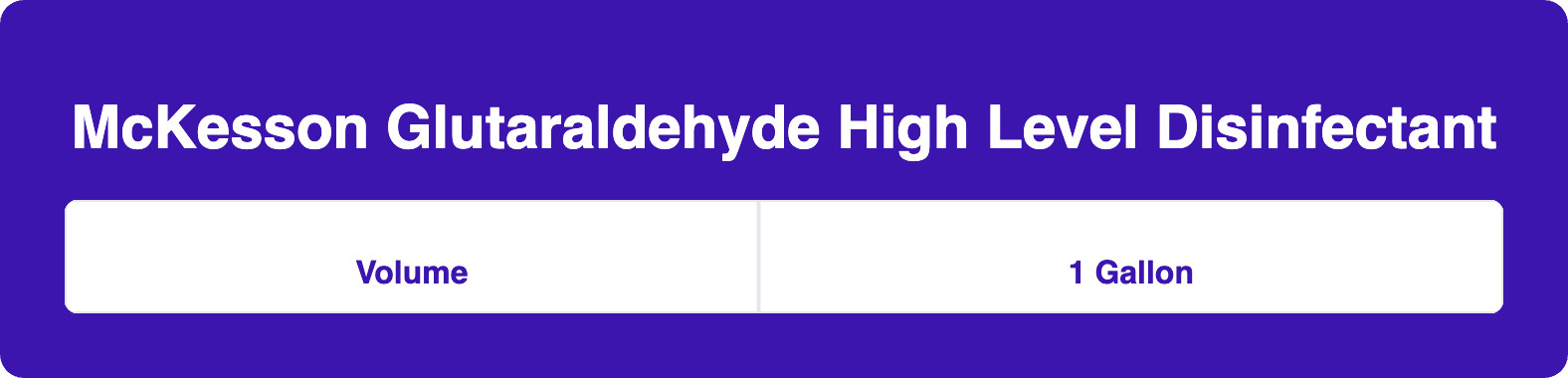 McKesson Glutaraldehyde High Level Disinfectant