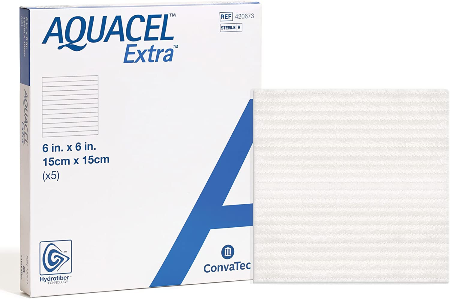 Aquacel Extra Hydrofiber Dressing, 6 X 6"