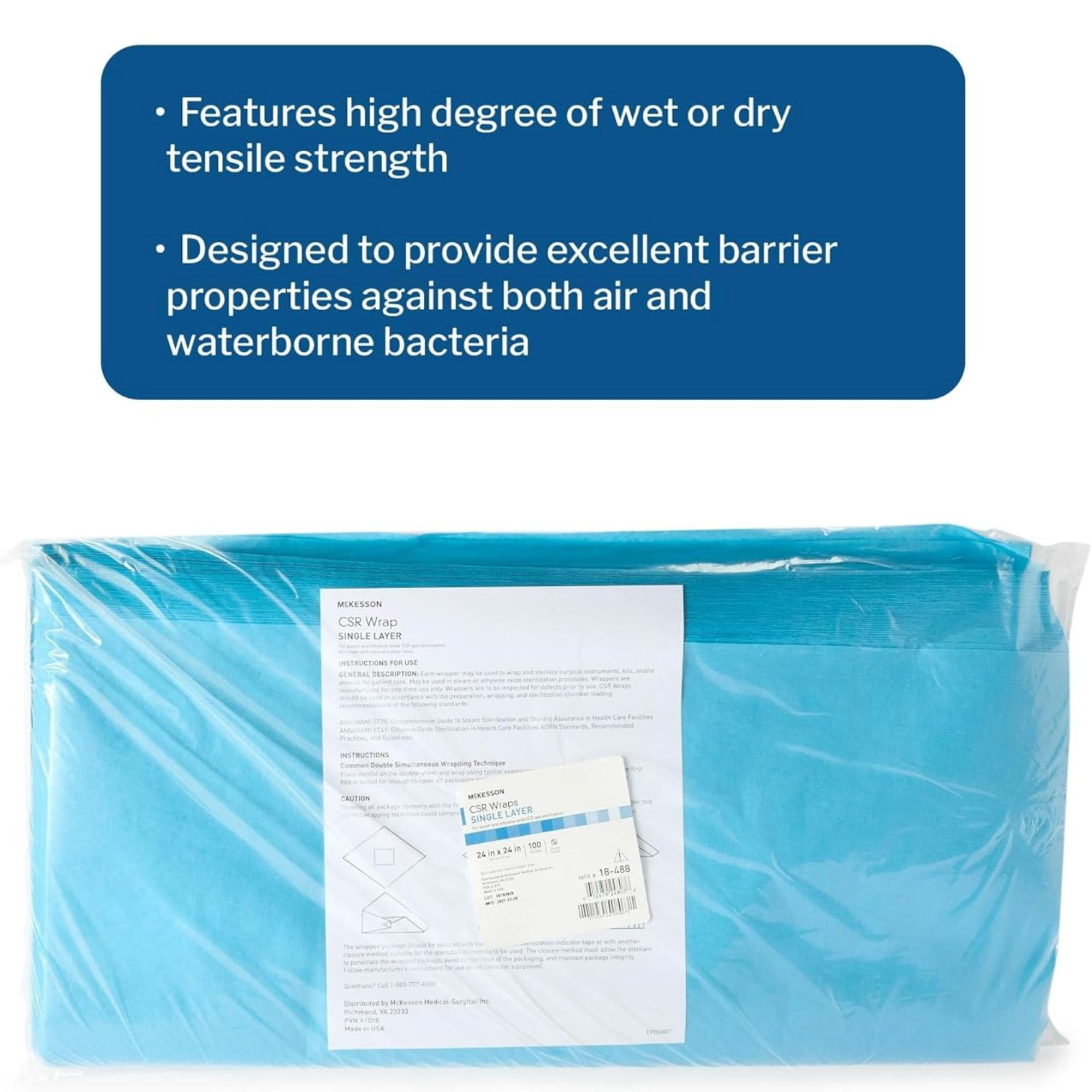 McKesson Single Layer Sterilization Wrap