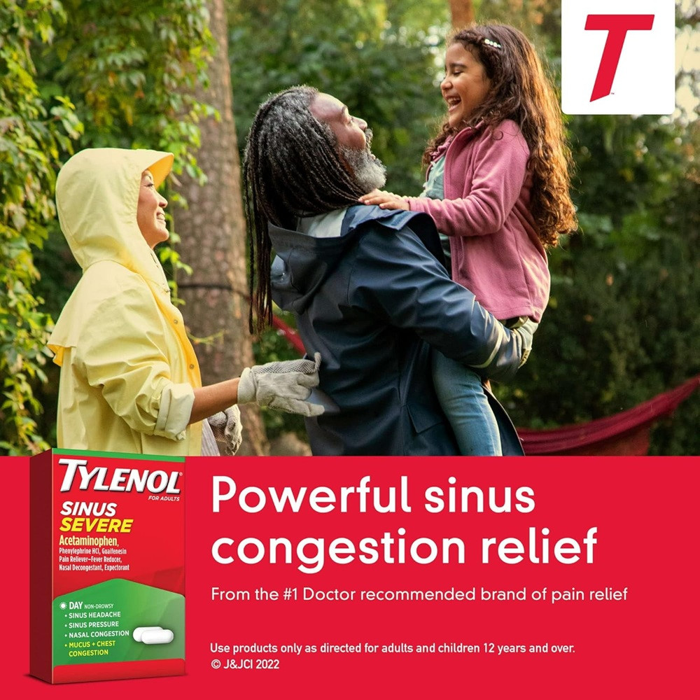 Tylenol Sinus Severe, 24 Tablets