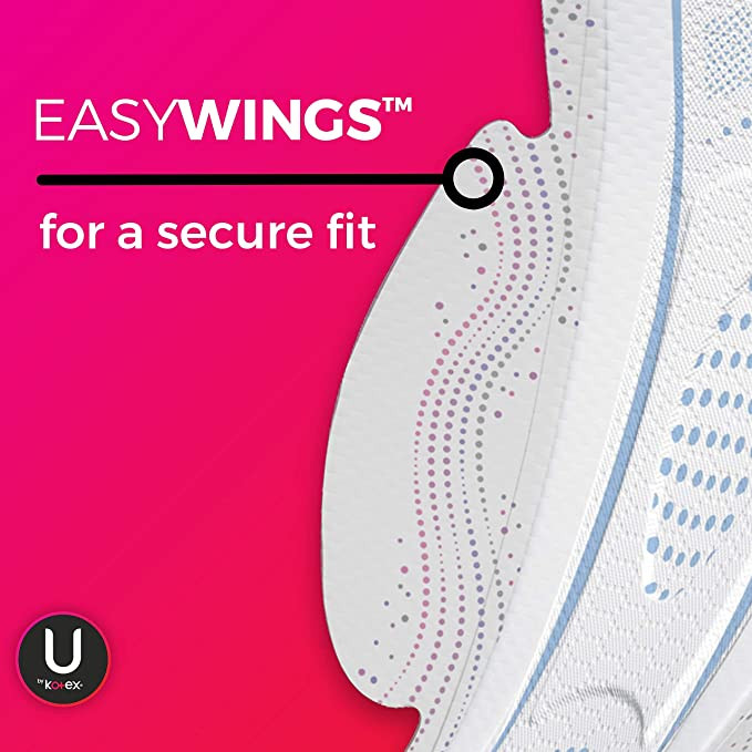 U by Kotex Clean Wear Ultra Thin Feminine Pads with Wings, Regular Absorbency