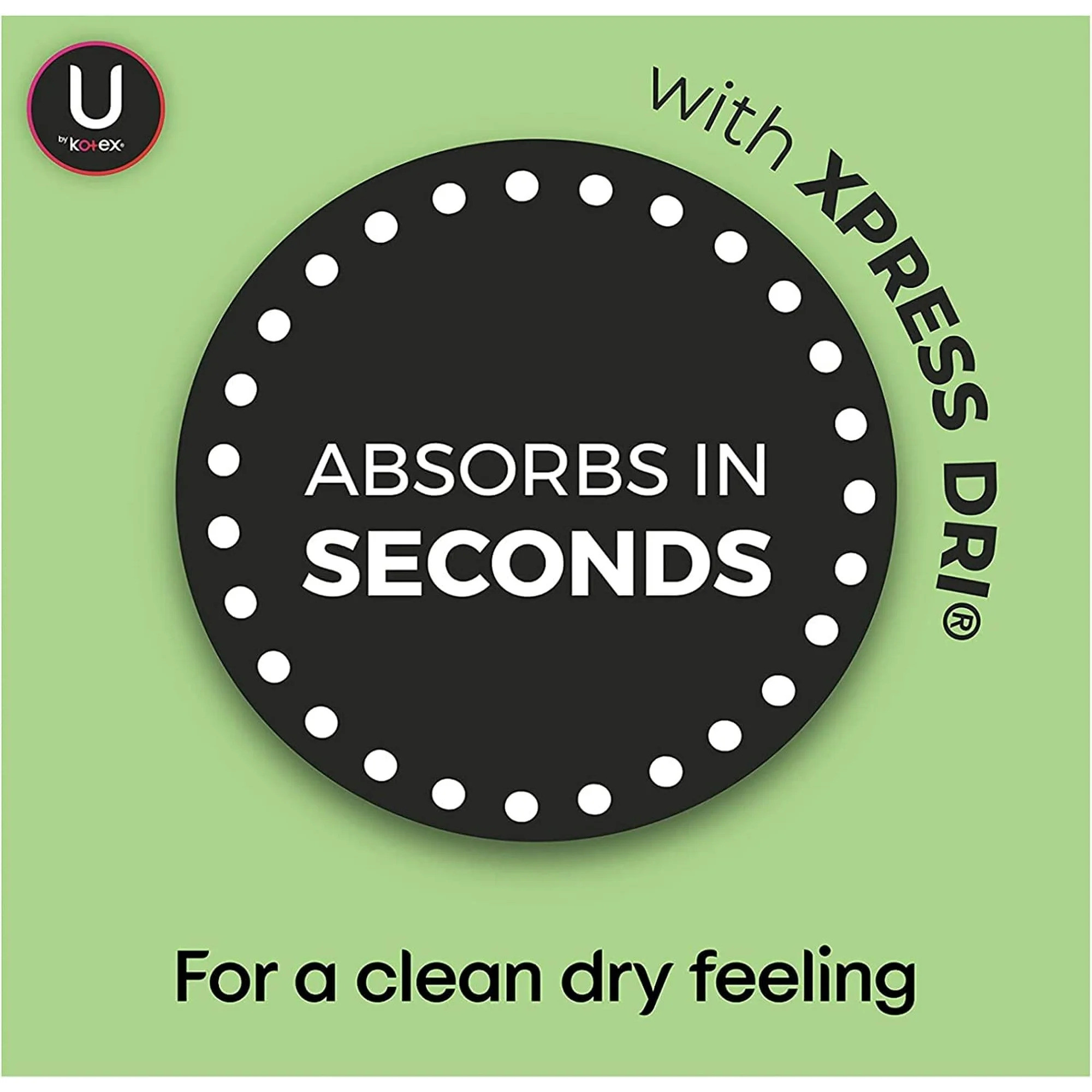 U by Kotex Light Days Panty Liner, Long, Regular Absorbency, 03600001247, Case of 12