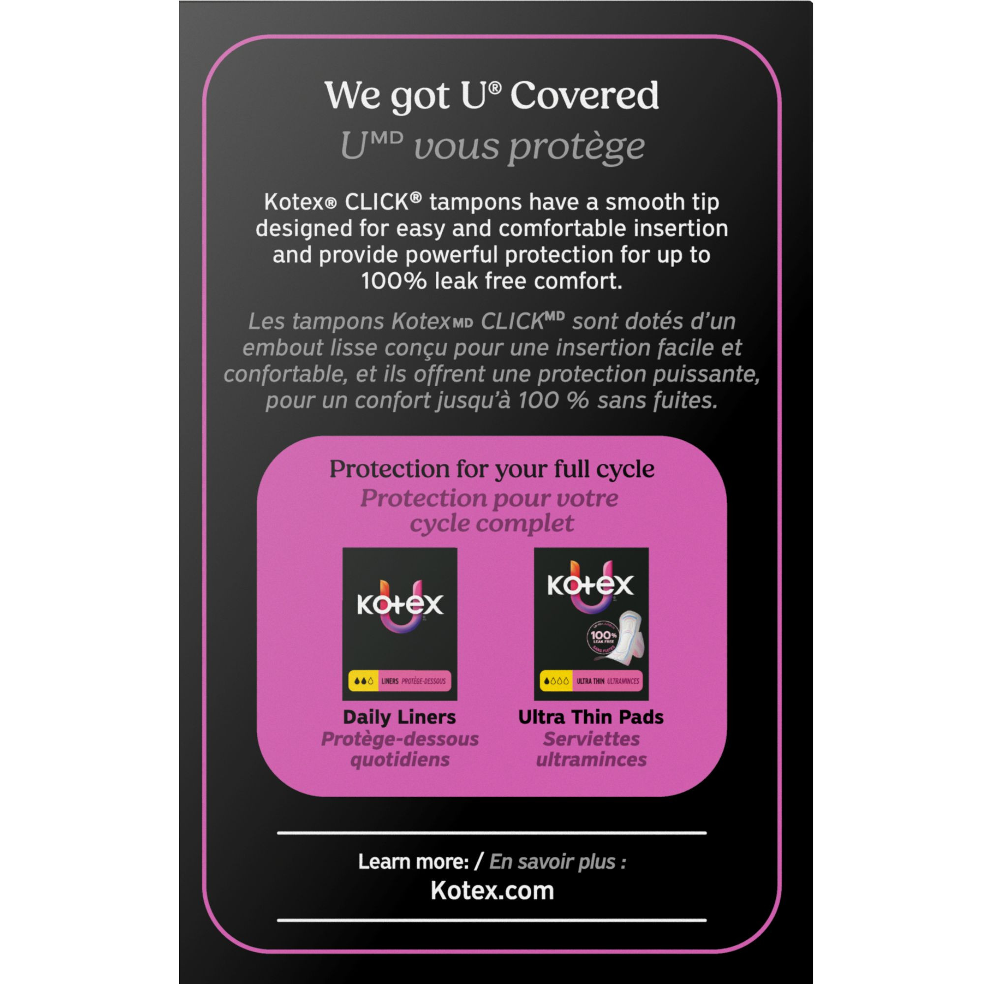 U by Kotex Click Compact Tampons, Regular Absorbency